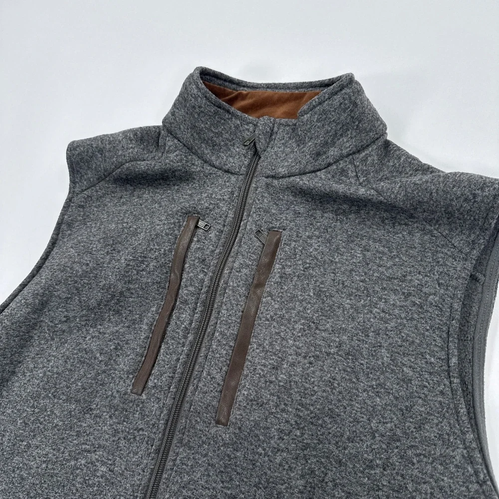 Tom Beckbe Mens Vest XXL Grey Fleece Full Zip Gorpcore Outdoor Sleeveless
